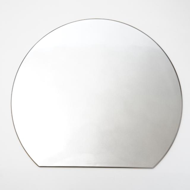 YUWEN ORIGINAL ECHIZEN LACQUER HALF-MOON TRAY WITH SILVER-GOLD RIM