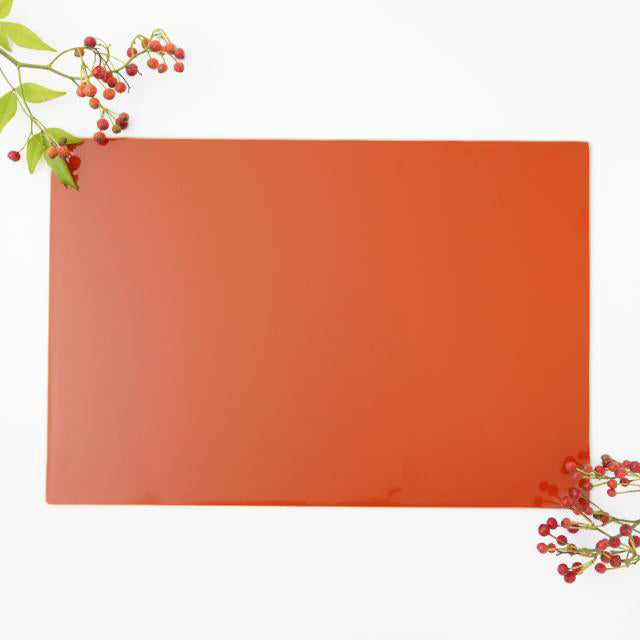 YUWEN ORIGINAL LONG TABLE MAT WITH PERSIMMON RED-GOLD EDGE