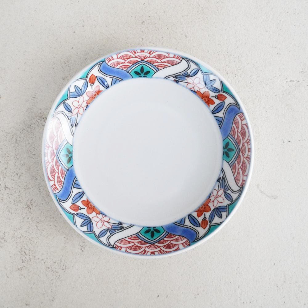 KUTANI WARE SMALL PLATE REIWA FRAME KUTANI STYLE