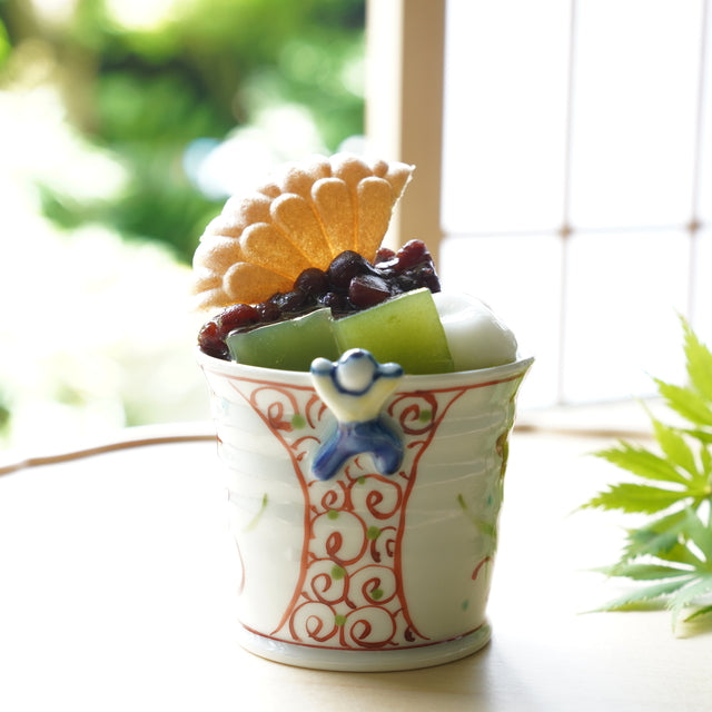 HASAMI WARE "IKKANNJIN" TEACUP / SOBA CUP WITH WANLI SPIRAL PATTERN
