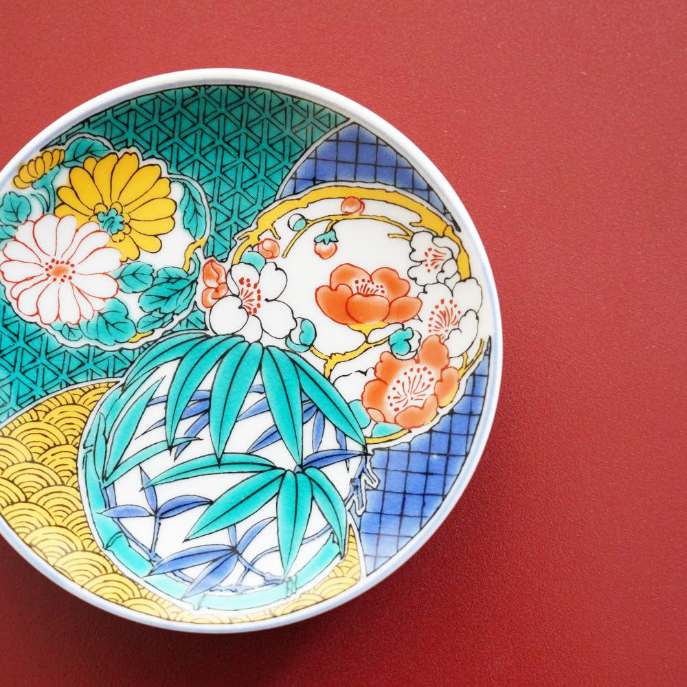 KUTANI WARE SMALL PLATE "HANAMARU"
