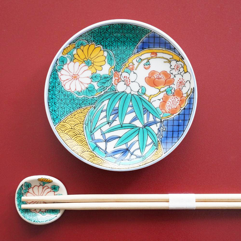 KUTANI WARE SMALL PLATE "HANAMARU"