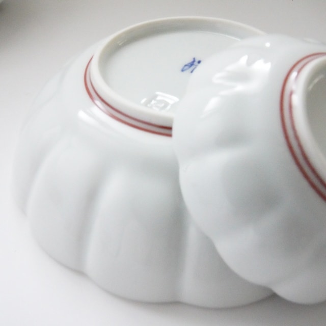 CHRYSANTHEMUM LINE PATTERN SMALL DISH - RED(ARITA)