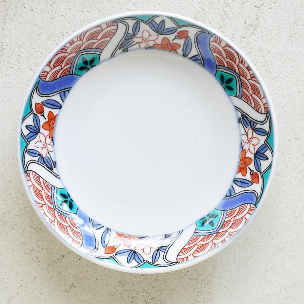 KUTANI WARE SMALL PLATE REIWA FRAME KUTANI STYLE
