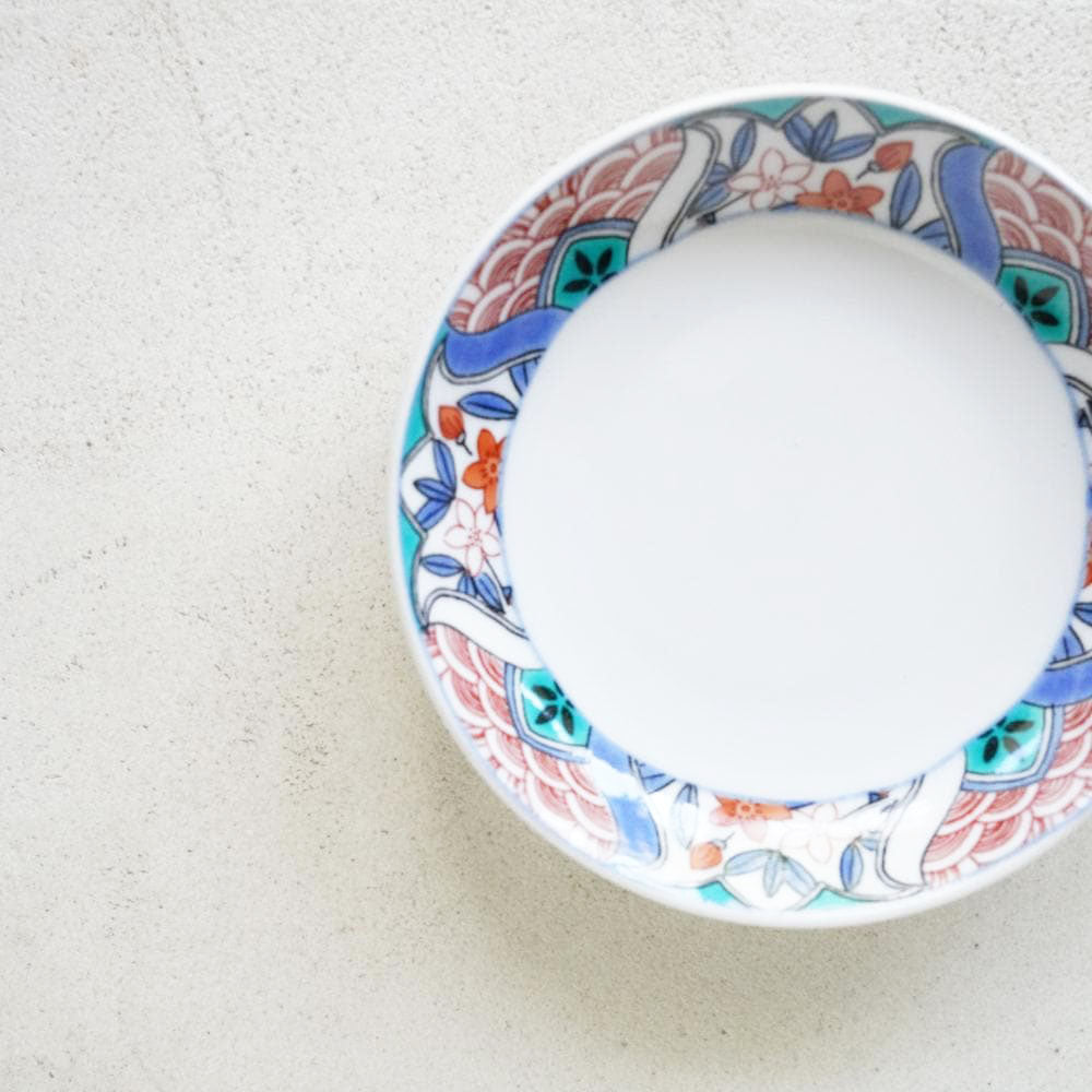 KUTANI WARE SMALL PLATE REIWA FRAME KUTANI STYLE