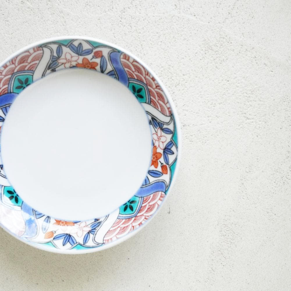 KUTANI WARE SMALL PLATE REIWA FRAME KUTANI STYLE
