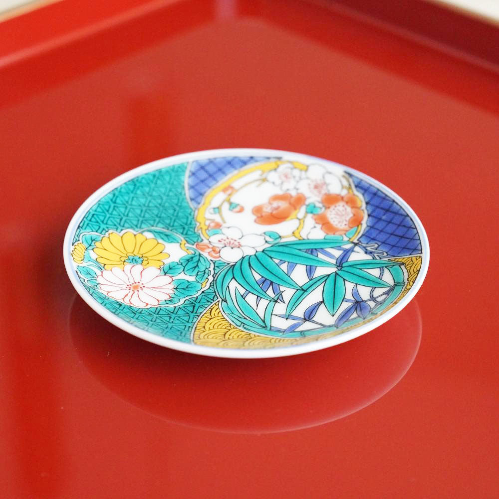 KUTANI WARE SMALL PLATE "HANAMARU"