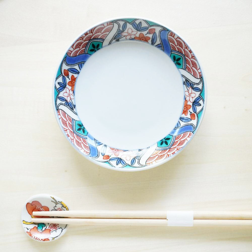 KUTANI WARE SMALL PLATE REIWA FRAME KUTANI STYLE