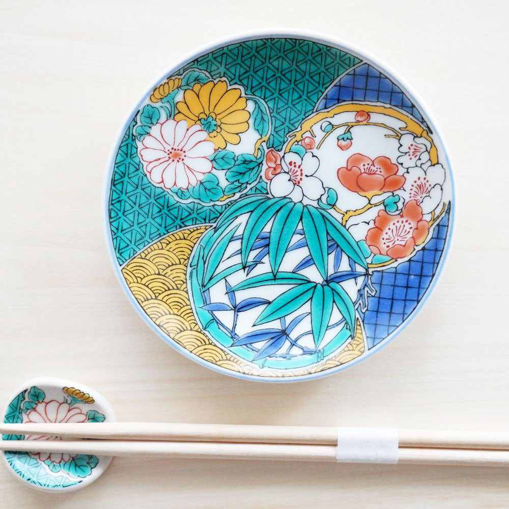 KUTANI WARE SMALL PLATE "HANAMARU"