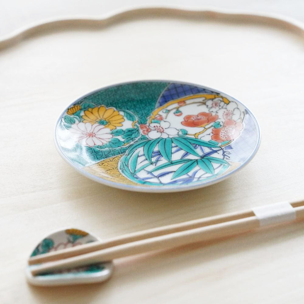 KUTANI WARE SMALL PLATE "HANAMARU"