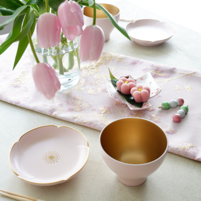 YUWEN ORIGINAL PEACH GOLD TABLE RUNNER 200cm 30cm