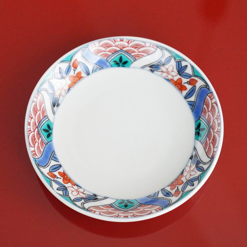 KUTANI WARE SMALL PLATE REIWA FRAME KUTANI STYLE