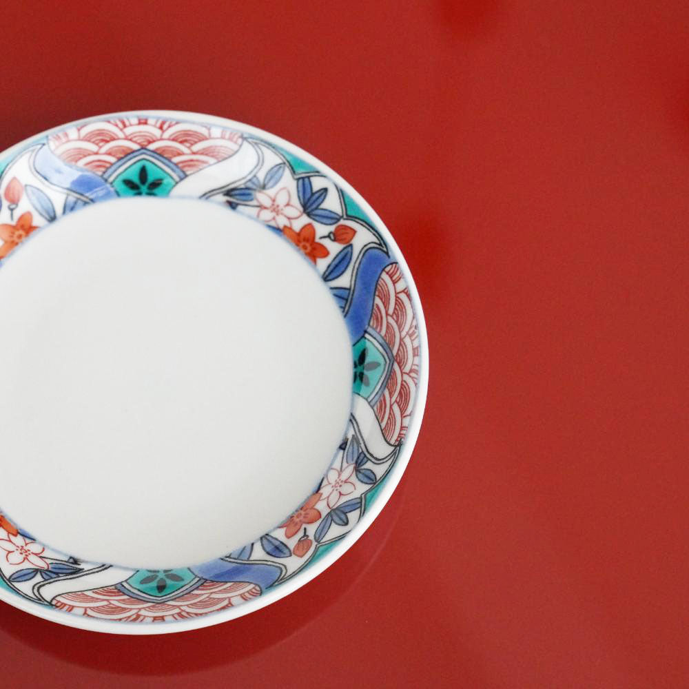 KUTANI WARE SMALL PLATE REIWA FRAME KUTANI STYLE