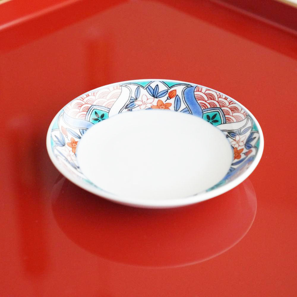 KUTANI WARE SMALL PLATE REIWA FRAME KUTANI STYLE