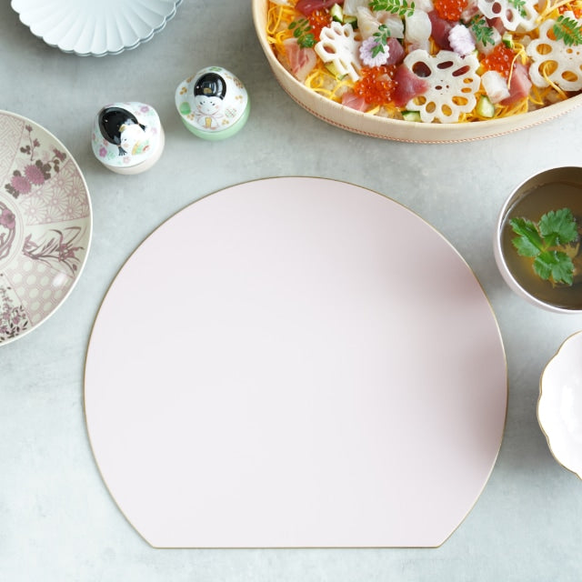 Half Moon Shaped Pale Pink Tray