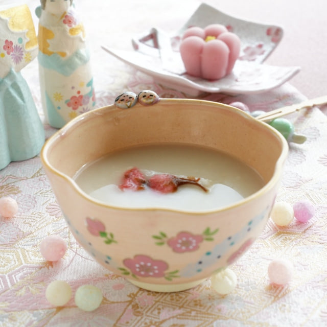 KYO WARE TEA BOWL "HINA MATSURI"