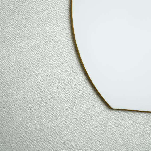 YUWEN ORIGINAL ECHIZEN LACQUER HALF-MOON TRAY WHITE MAT WITH GOLD RIM