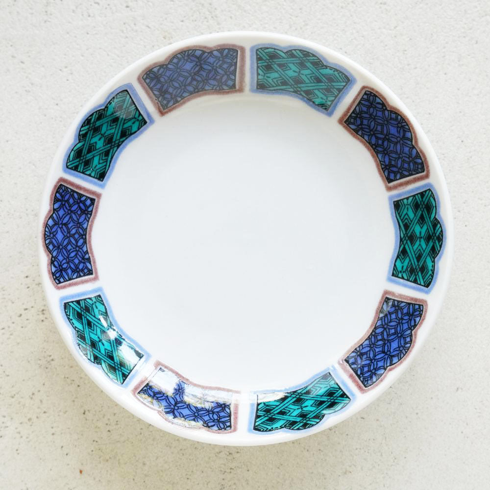 KUTANI WARE SMALL PLATE REIWA FRAME OLD-KUTANI STYLE