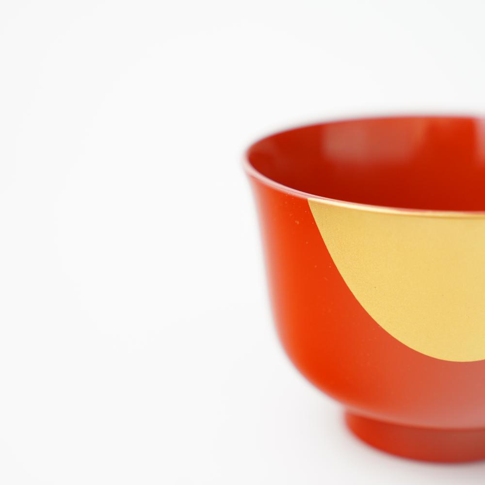 YUWEN ORIGINAL SOUP BOWL "YURI" PERSIMMON RED HALF-MOON DESIGN