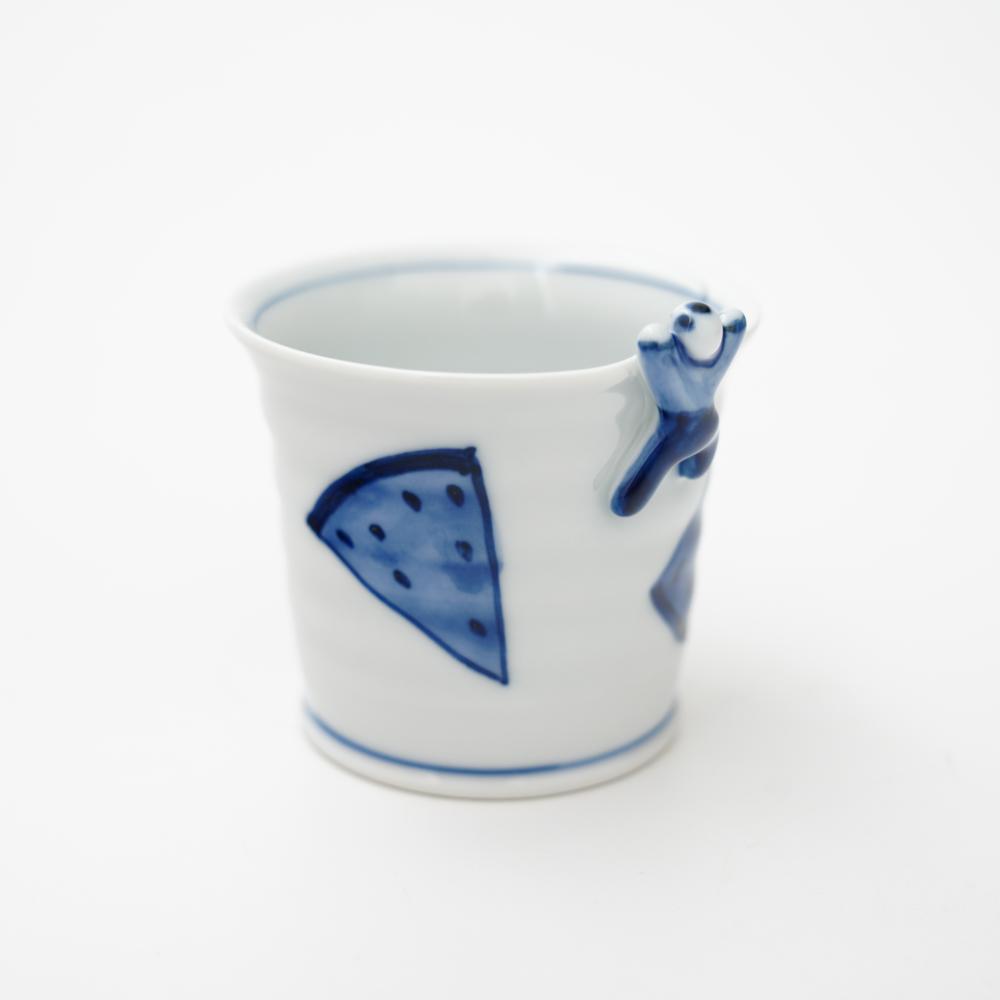 HASAMI WARE "IKKANNJIN" TEACUP / SOBA CUP WITH WATERMELON MOTIF