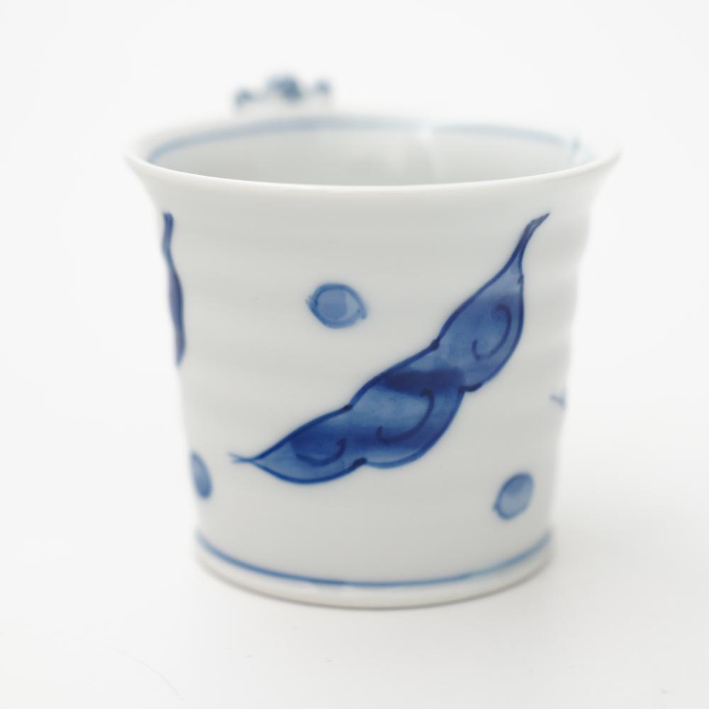 HASAMI WARE "IKKANNJIN" TEACUP / SOBA CUP WITH PEA MOTIF