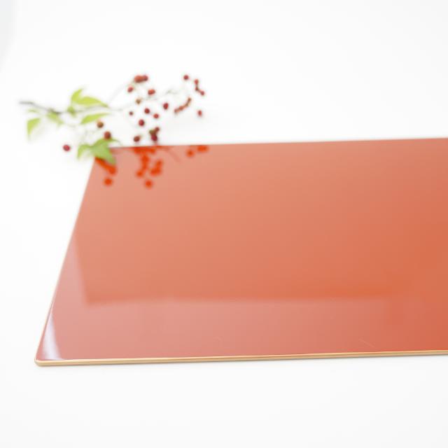 YUWEN ORIGINAL LONG TABLE MAT WITH PERSIMMON RED-GOLD EDGE