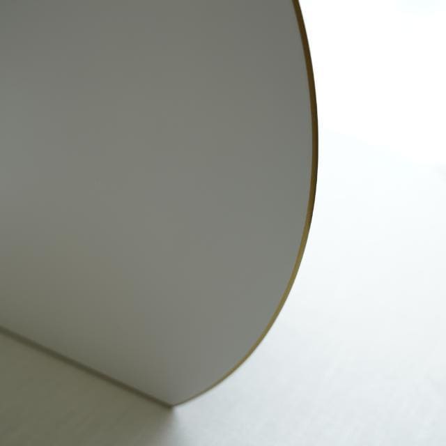 YUWEN ORIGINAL ECHIZEN LACQUER HALF-MOON TRAY WHITE MAT WITH GOLD RIM