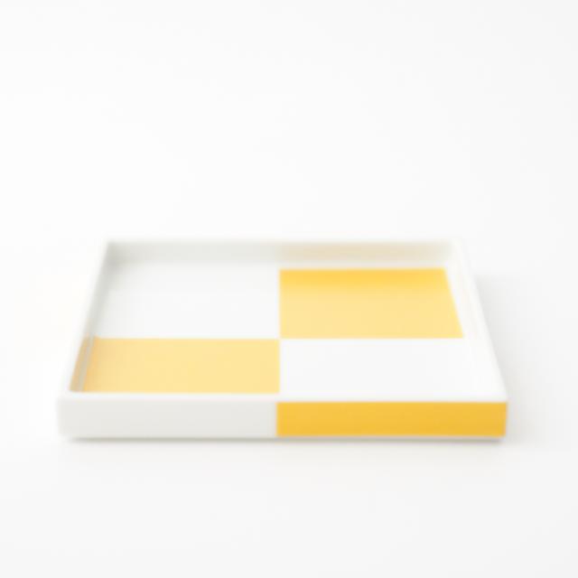 HASAMI WARE GOLD CHECKERED SQUARE PLATE