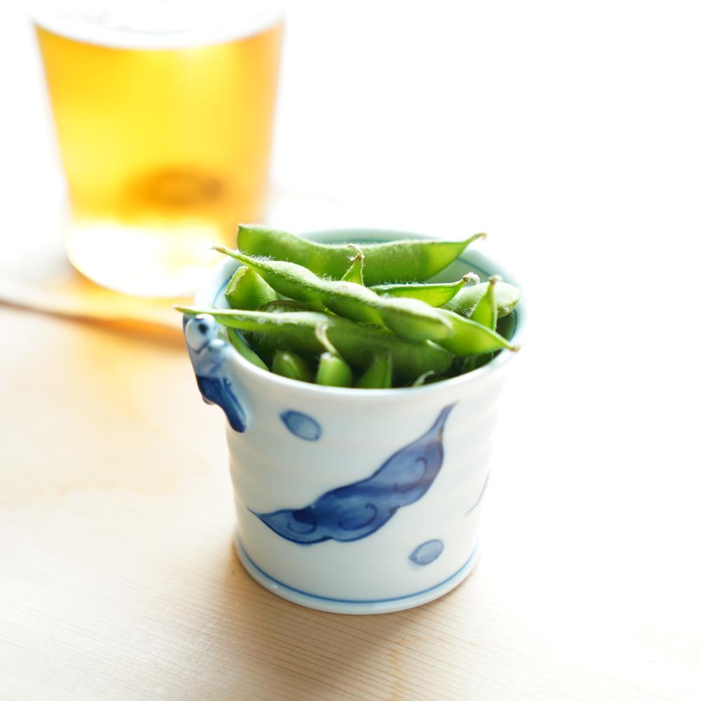 HASAMI WARE "IKKANNJIN" TEACUP / SOBA CUP WITH PEA MOTIF