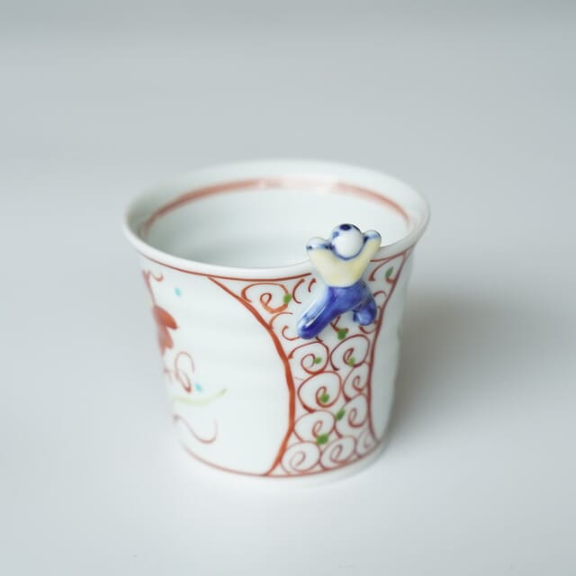 HASAMI WARE "IKKANNJIN" TEACUP / SOBA CUP WITH WANLI SPIRAL PATTERN