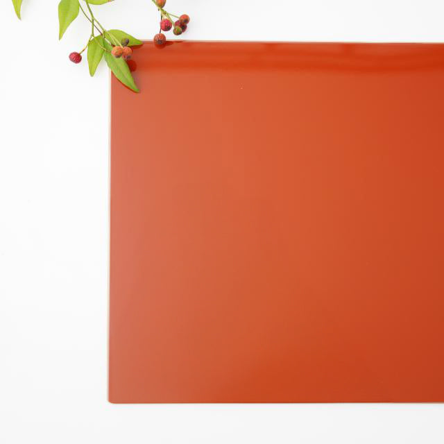 YUWEN ORIGINAL LONG TABLE MAT WITH PERSIMMON RED-GOLD EDGE