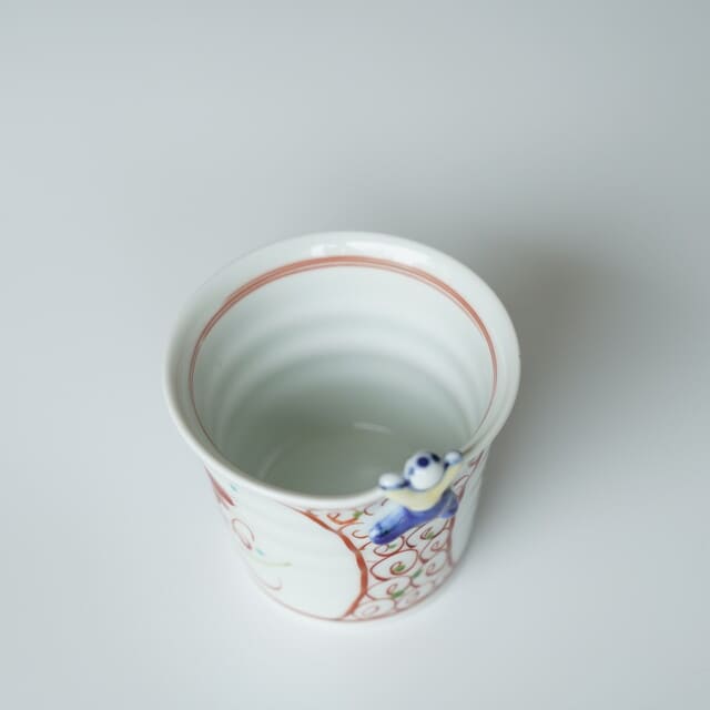 HASAMI WARE "IKKANNJIN" TEACUP / SOBA CUP WITH WANLI SPIRAL PATTERN