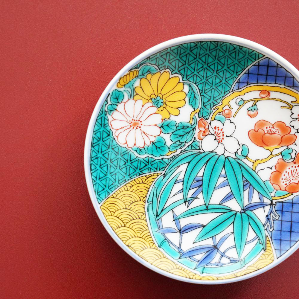 KUTANI WARE SMALL PLATE "HANAMARU"