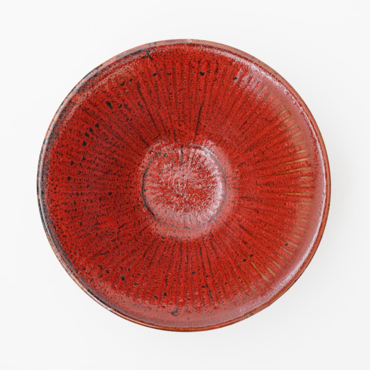 Shinogi Bowl 13cm Shu(Vermilion)