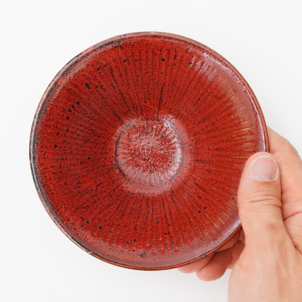 Shinogi Bowl 13cm Shu(Vermilion)