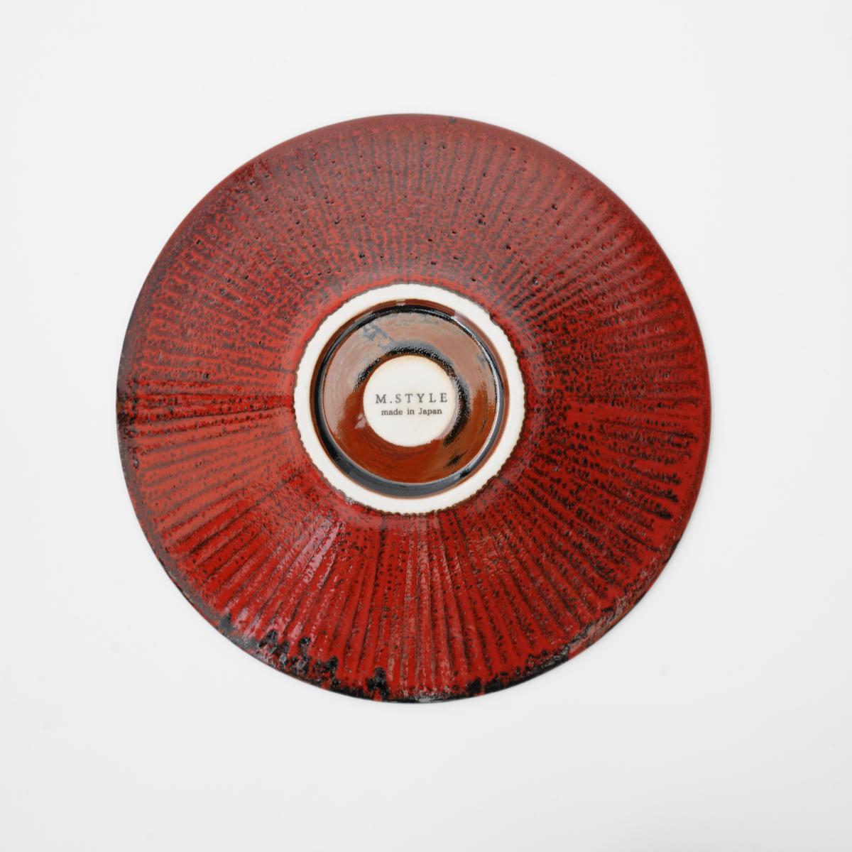Shinogi Bowl 19cm Shu(Vermilion)