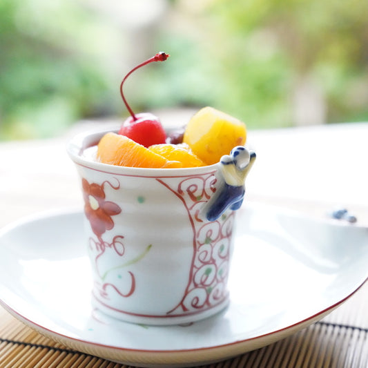 HASAMI WARE "IKKANNJIN" TEACUP / SOBA CUP WITH WANLI SPIRAL PATTERN