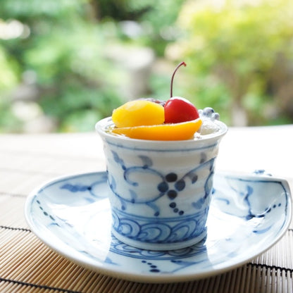 "IKKANNJIN" TEA/SOBA CUP – NUT ARABESQUE (HASAMI)