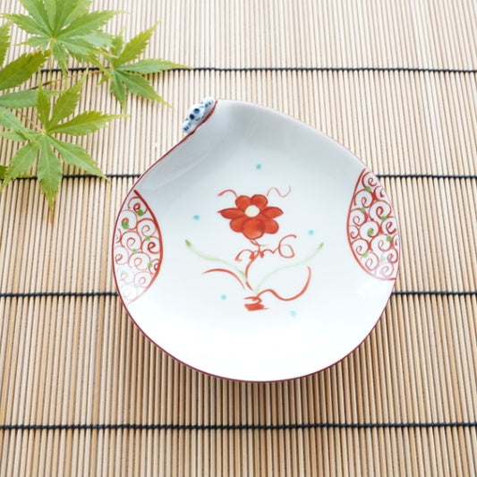 HASAMI WARE "IKKANNJIN" SMALL PLATE WITH SPIRAL WANRI PATTERN