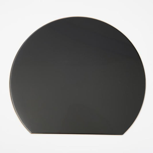 YUWEN ORIGINAL ECHIZEN LACQUER HALF-MOON TRAY WITH BLACK-GOLD RIM