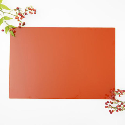 YUWEN ORIGINAL LONG TABLE MAT WITH PERSIMMON RED-GOLD EDGE