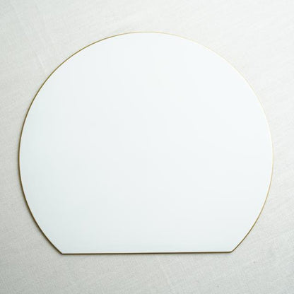 HALF MOON TRAY - WHITE MAT, GOLD RIM (YUWEN)