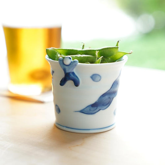 HASAMI WARE "IKKANNJIN" TEACUP / SOBA CUP WITH PEA MOTIF