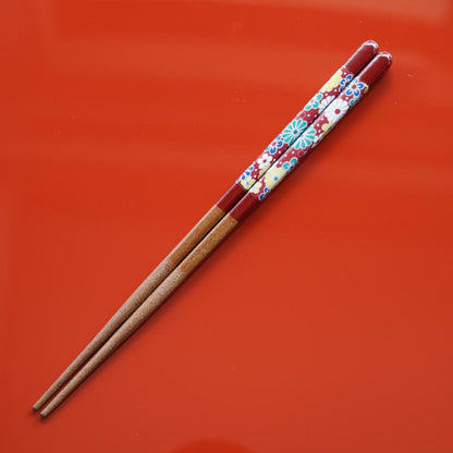 WAKASA LACQUER CHOPSTICKS – PLUM & CHRYSANTHEMUM (KUTANI)