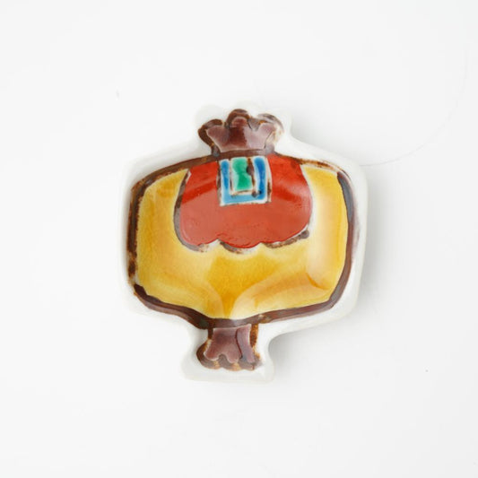 KUTANI WARE SOHATO KILN GOOD FORTUNE SMALL PLATE WITH MALLET