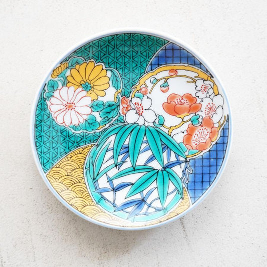 KUTANI WARE SMALL PLATE "HANAMARU"