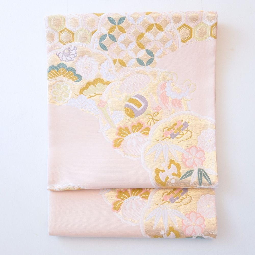 Nishijin table runner, myriad treasures pattern, Kyoto