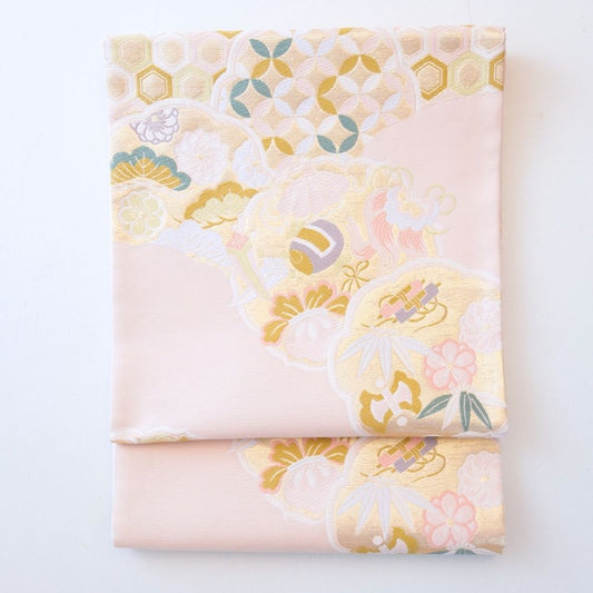 Nishijin table runner, myriad treasures pattern, Kyoto