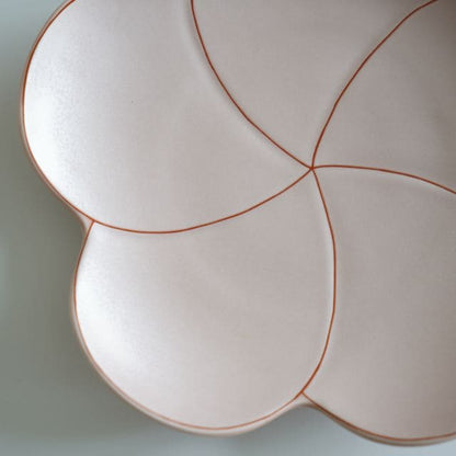 PLUM BLOSSOM SERVING PLATE 8.3IN - SILVER GLAZE(ARITA)