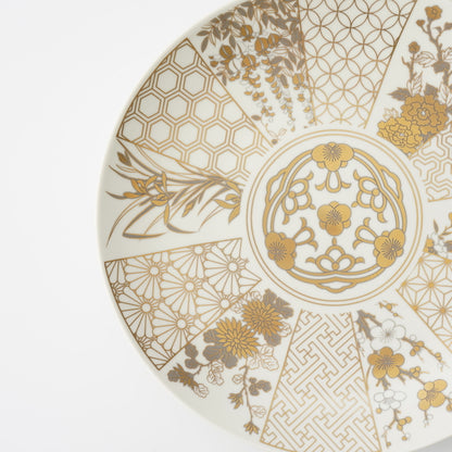 KINRAN IMARI-STYLE PLATE –GOLD, GIFT BOXED (YUWEN)